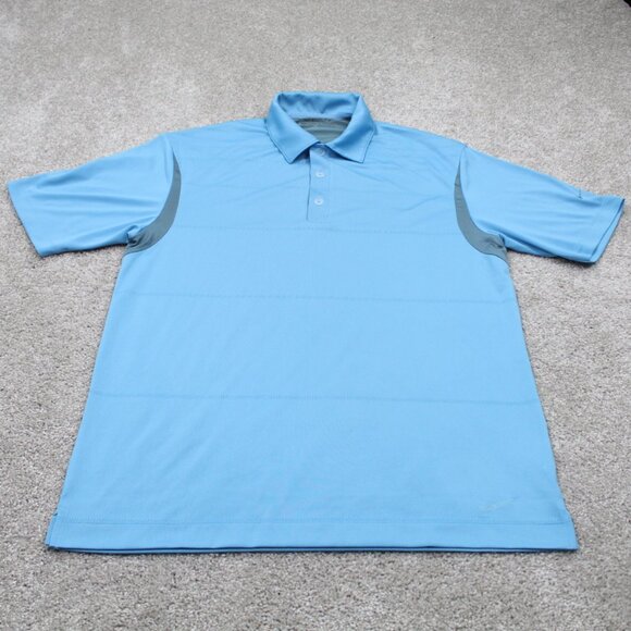 Nike Golf Polo Shirt Mens Small Blue FitDry Short Sleeve Polyester Pullover - Picture 2 of 13